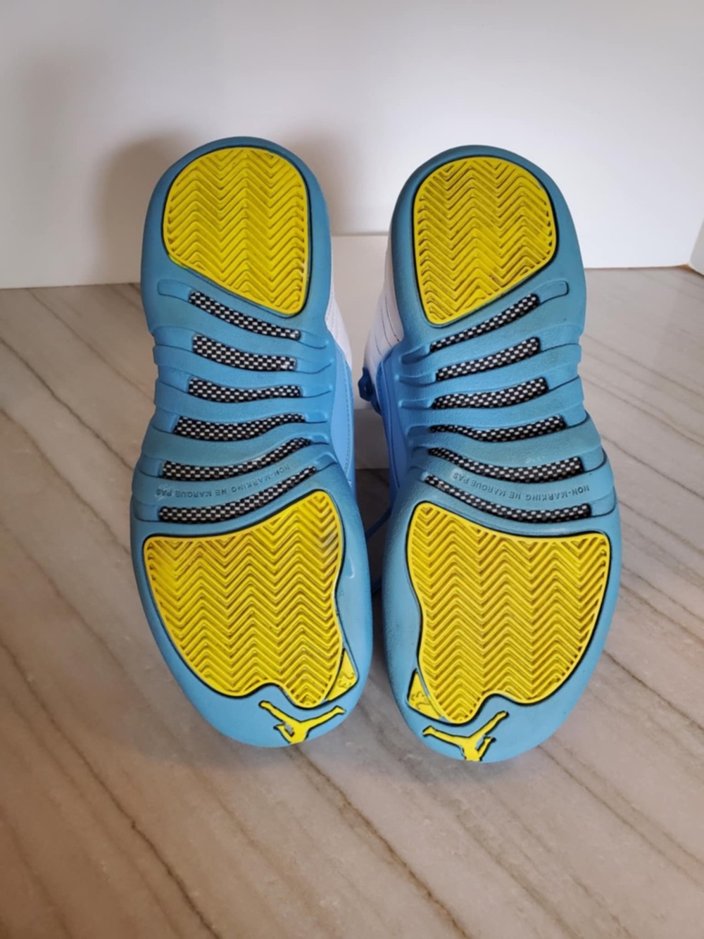 Nike Air Jordan 12 Retro DQ4365-114 Blue White GS Shoes Size 6Y 'Emoji' - Picture 9 of 12